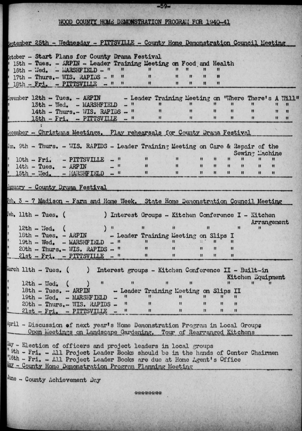 20th annual report of the Wood County Agricultural Extension Service