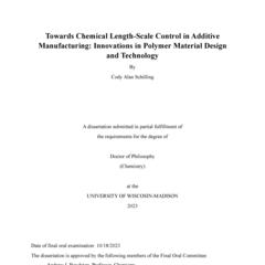 Towards Chemical Length-Scale Control in Additive Manufacturing: Innovations in Polymer Material Design and Technology