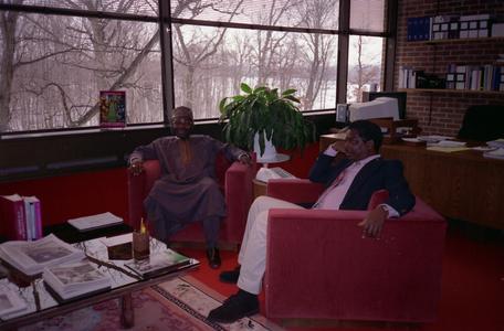 Oba Oladele Olashore and Richard Olaniyan in office at UW-Parkside
