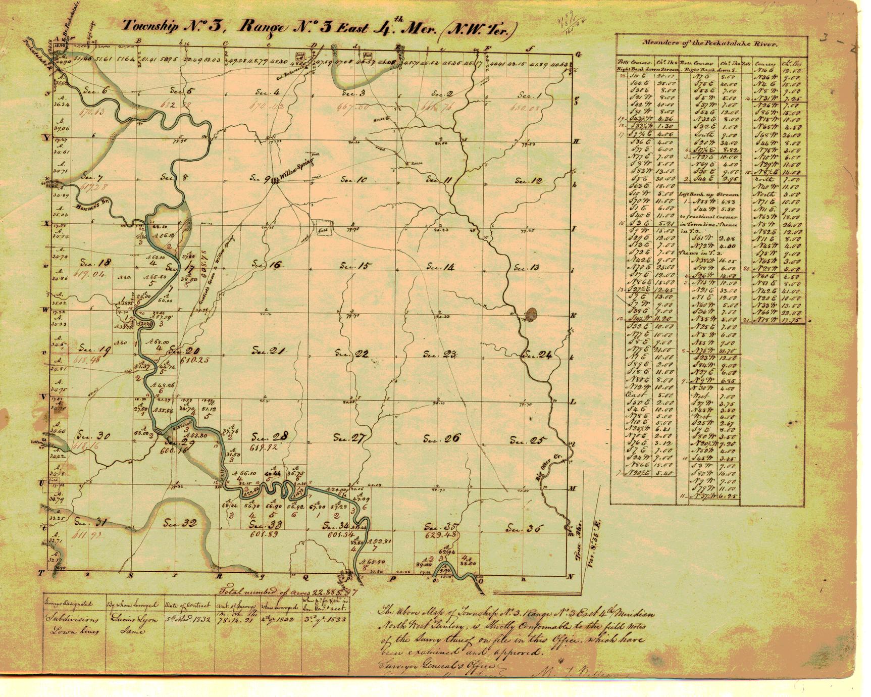 [Public Land Survey System map: Wisconsin Township 03 North, Range 03 East]