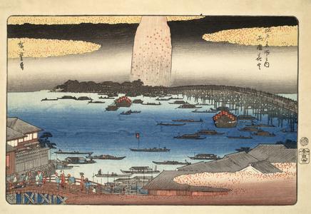Fireworks at Ryogoku, from the series Famous Places of Edo