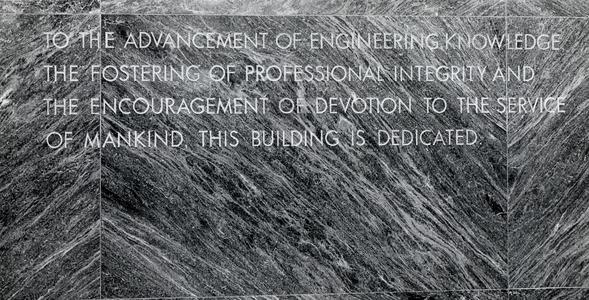 Engineering building dedication plaque