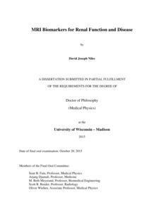 MRI Biomarkers for Renal Function and Disease