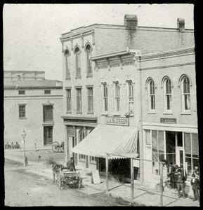 First National Bank, J. A. Slosson store, Daniel Knapp store