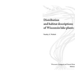 Distribution and habitat descriptions of Wisconsin lake plants