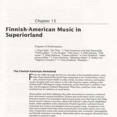 Finnish-American music in Superiorland