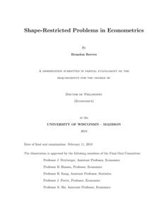 Shape-Restricted Problems in Econometrics