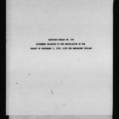 Ratified treaty no. 209, Documents relating to the negotiation of the treaty of September 3, 1836, with the Menominee Indians