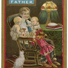 Father at home, Suffragette Series postcard