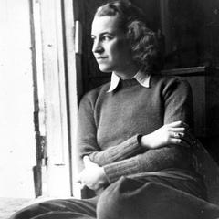 Nina Leopold in shack doorway