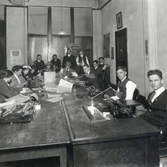Daily Cardinal staff at typewriters
