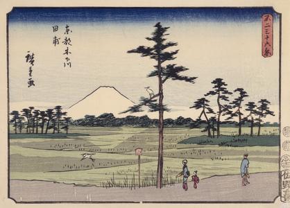 Rice Fields near the Kinoshita River in the Eastern Capital, no. 25 from the series Thirty-six Views of Mt. Fuji