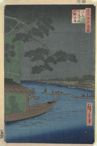 The Shubi Pine and Oumayagashi on the Asakusa River, no. 54 from the series One-hundred Views of Famous Places in Edo