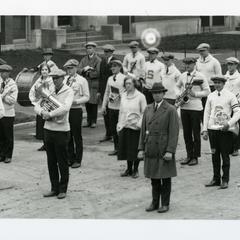 Stout Band practicing street marching
