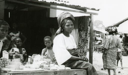 Mrs. Oluyemi in her shop
