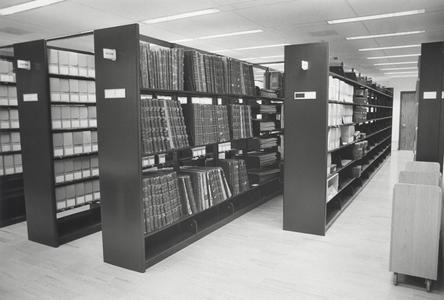 Stacks in the west room of the UW-Parkside archives