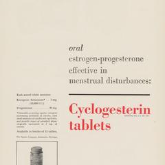 Cyclogesterin advertisement