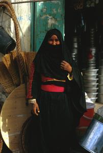 Bedouin Woman in Market at El-Arish in North Sinai
