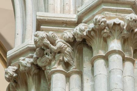 Wells Cathedral interior south transept capitals