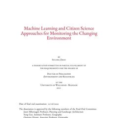 Machine Learning and Citizen Science Approaches for Monitoring the Changing Environment