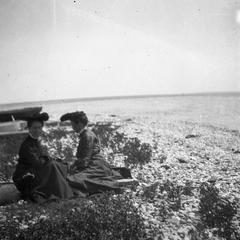 Women sitting on beach