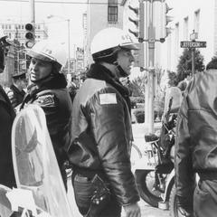 Green Bay city police officers during Vietnam War and Kent State riot protest