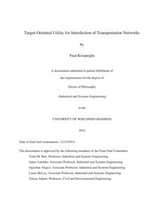 Target-Oriented Utility for Interdiction of Transportation Networks