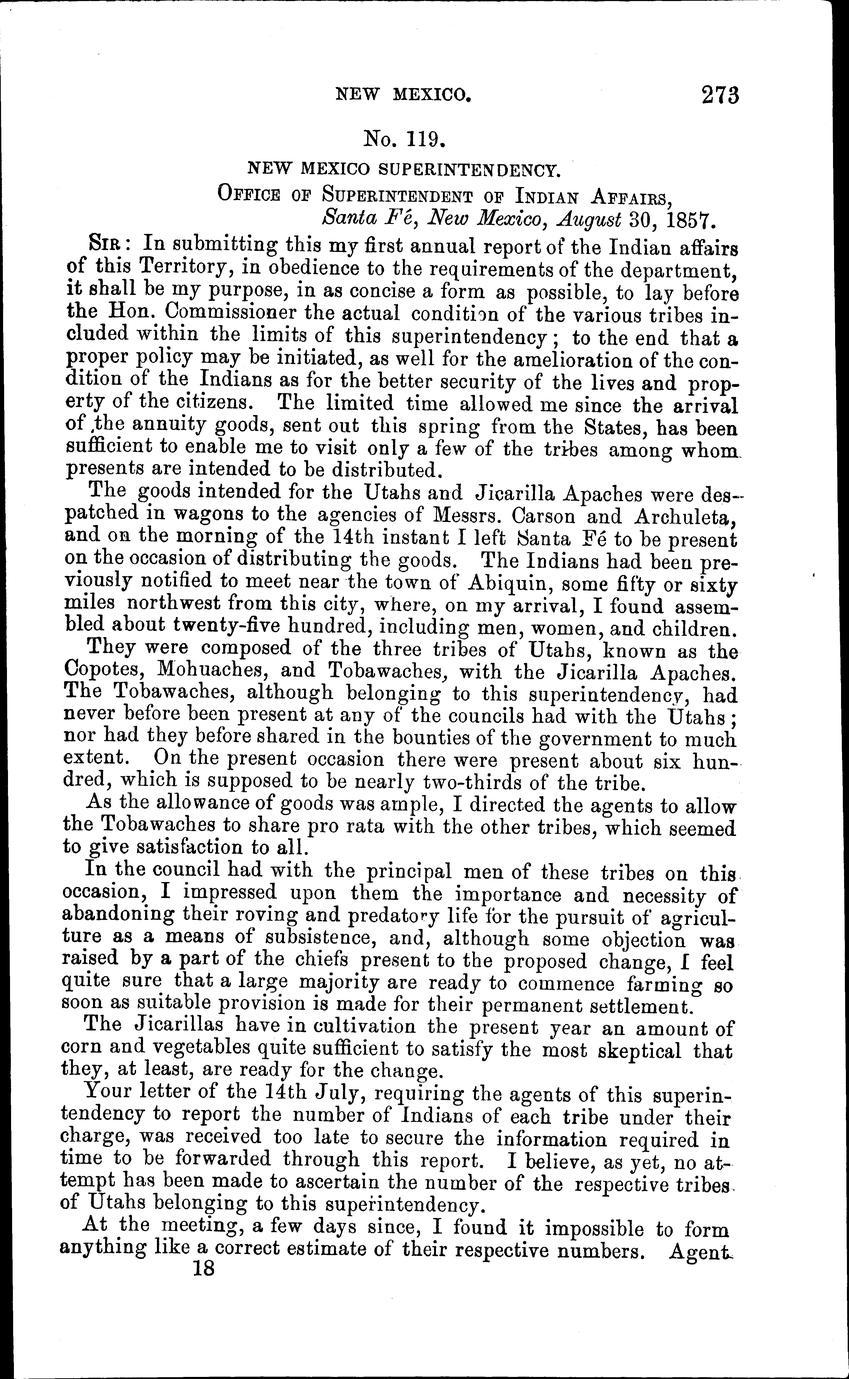 Annual report of the Commissioner of Indian Affairs, for the year 1857 ...