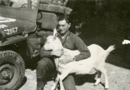 Larry Ellenberg, with a goat