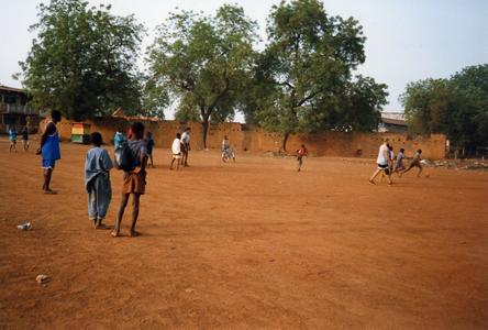 Children in soccer game