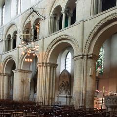 Rochester Cathedral nave arcade, tribune and clerestory