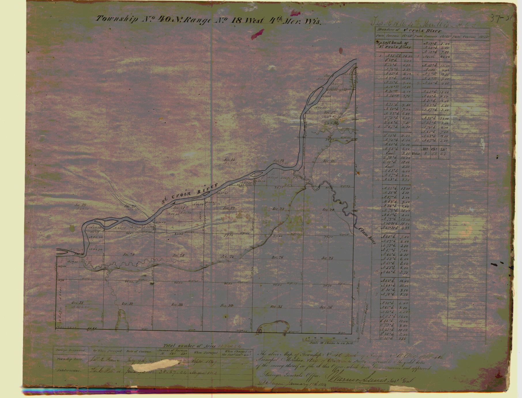 [Public Land Survey System map: Wisconsin Township 40 North, Range 18 West]