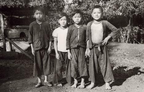 Four White Hmong boys in Houa Khong Province
