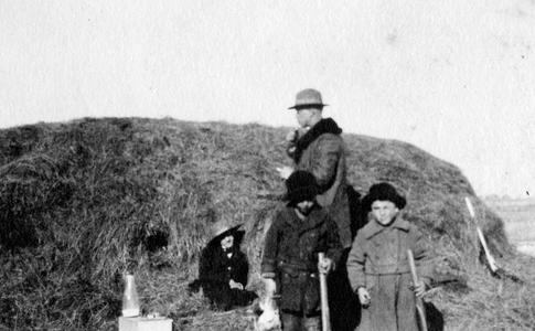 Aldo Leopold and family in the field