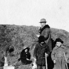Aldo Leopold and family in the field
