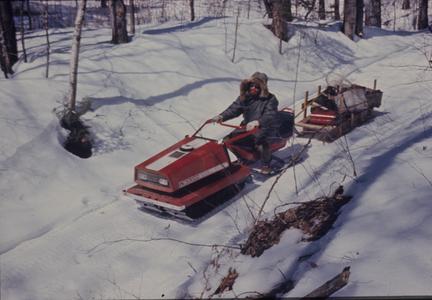 Pulling a sled with sampling gear