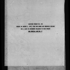 Ratified treaty no. 303, Treaty of August 7, 1856, with the Creek and Seminole Indians. For a list of documents relating to this treaty see special list no. 6