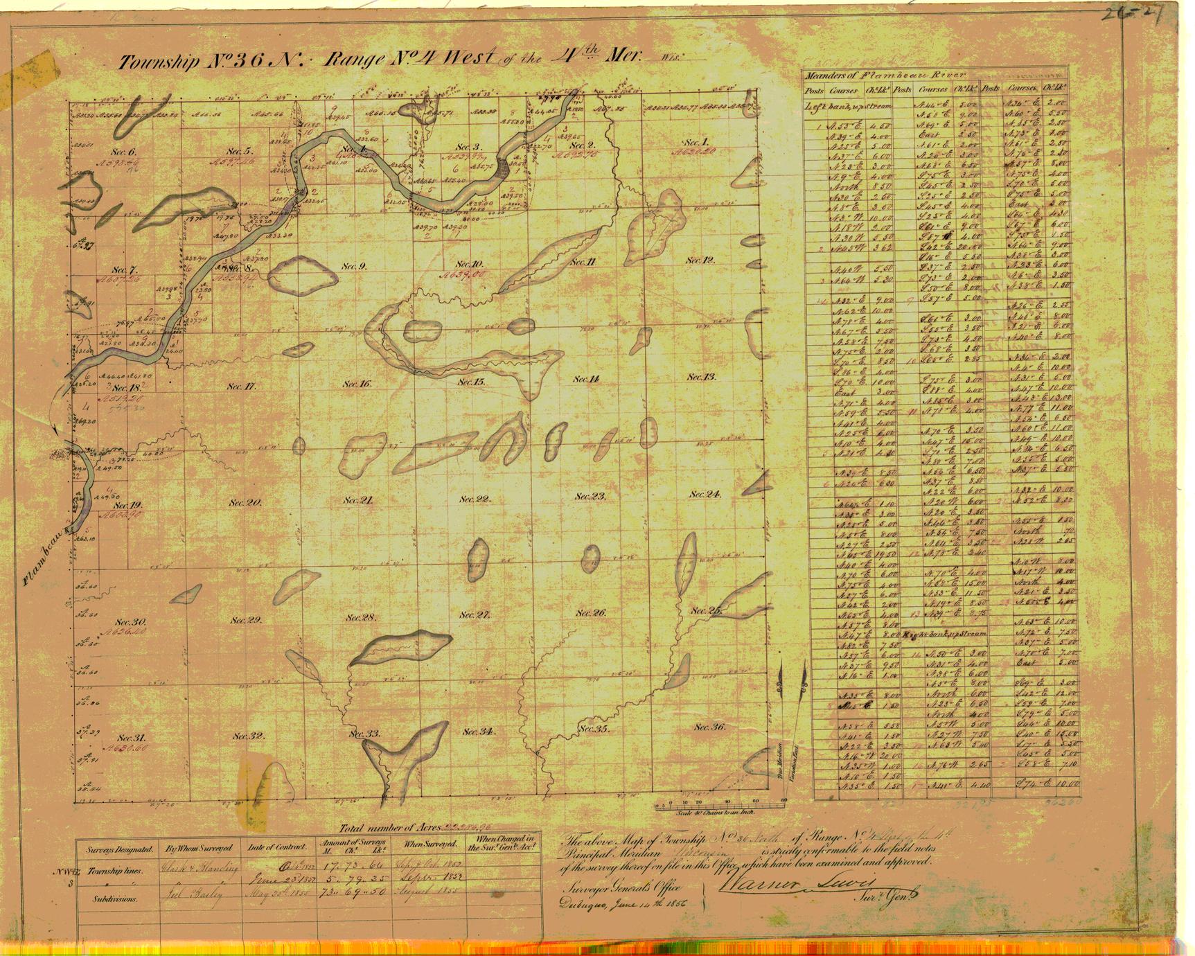 [Public Land Survey System map: Wisconsin Township 36 North, Range 04 West]