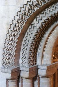 Ely Cathedral zigzag arch moulding