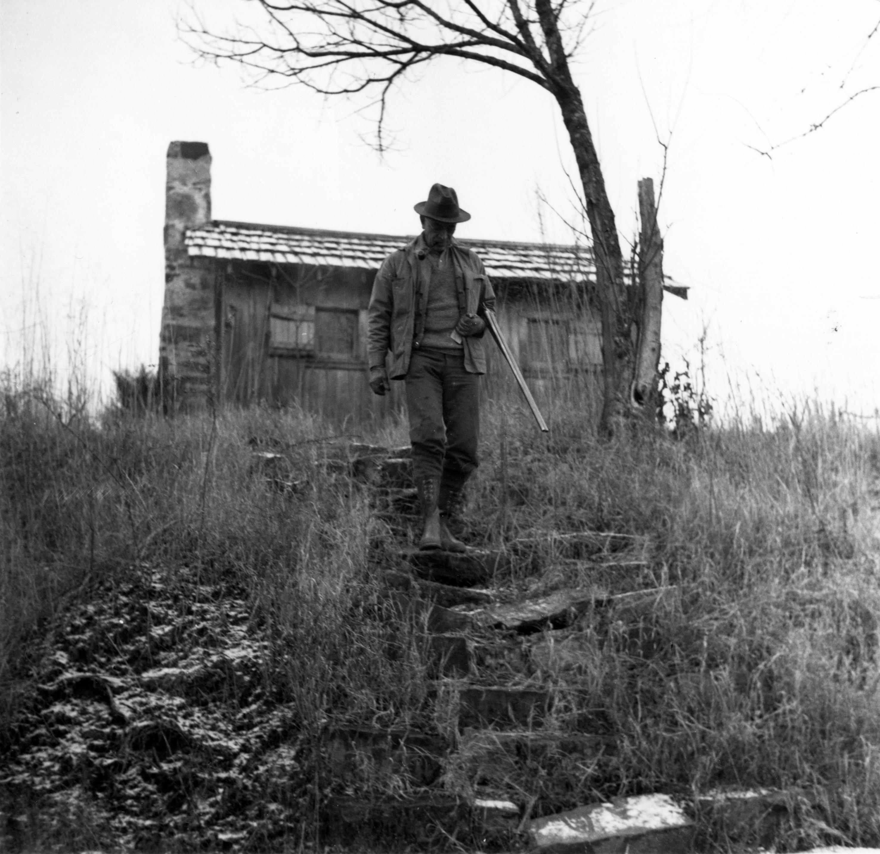 Aldo duck hunting from boat, Wicomico River, Maryland, November 1924 - UWDC  - UW-Madison Libraries