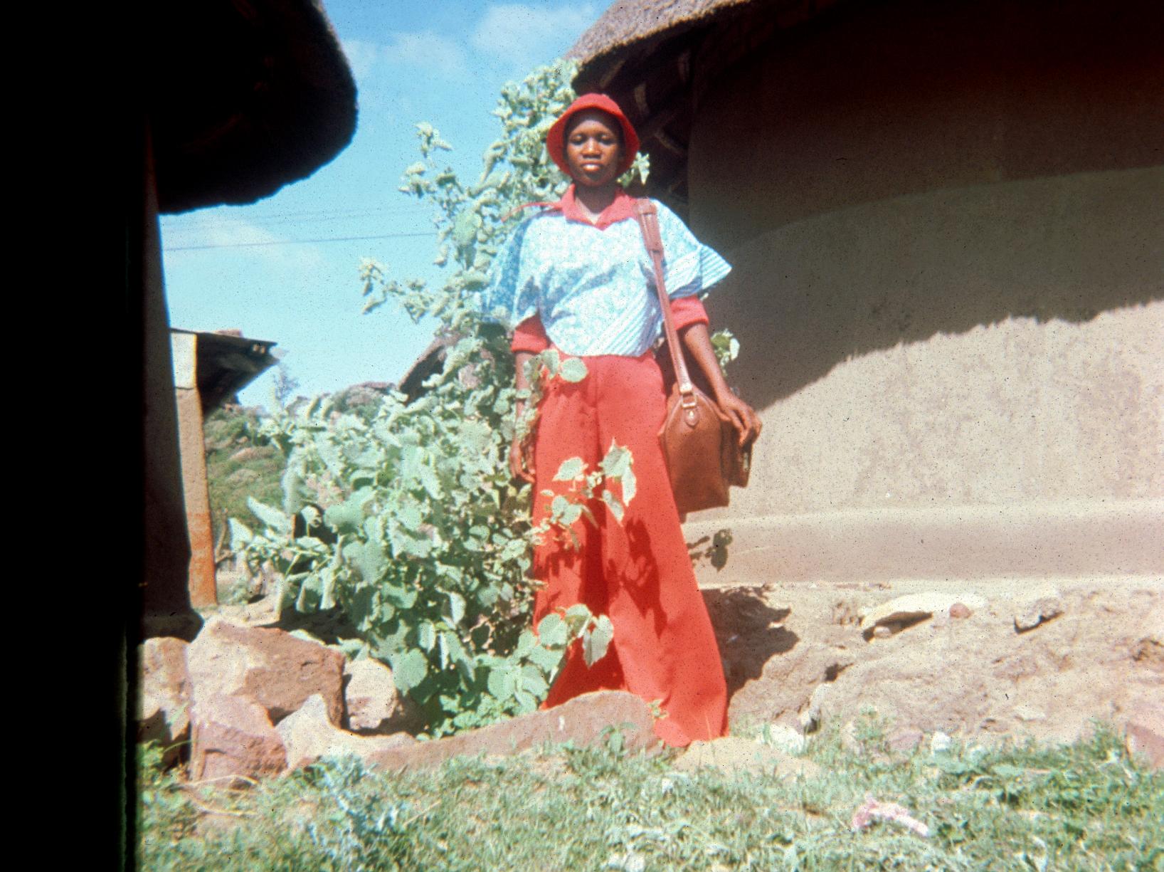 Young Woman Wearing Some Items of Western Dress with Traditional Styles