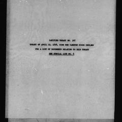 Ratified treaty no. 307, Treaty of April 19, 1858, with the Yankton Sioux Indians. For a list of documents relating to this treaty see special list no. 6