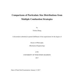 Comparisons of Particulate Size Distributions from Multiple Combustion Strategies