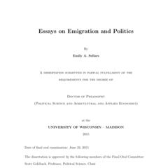 Essays on Emigration and Politics