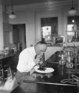E. B. Fred in laboratory