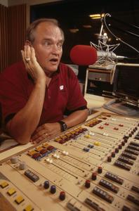 Wisconsin Public Radio broadcast studio with Larry Meiller