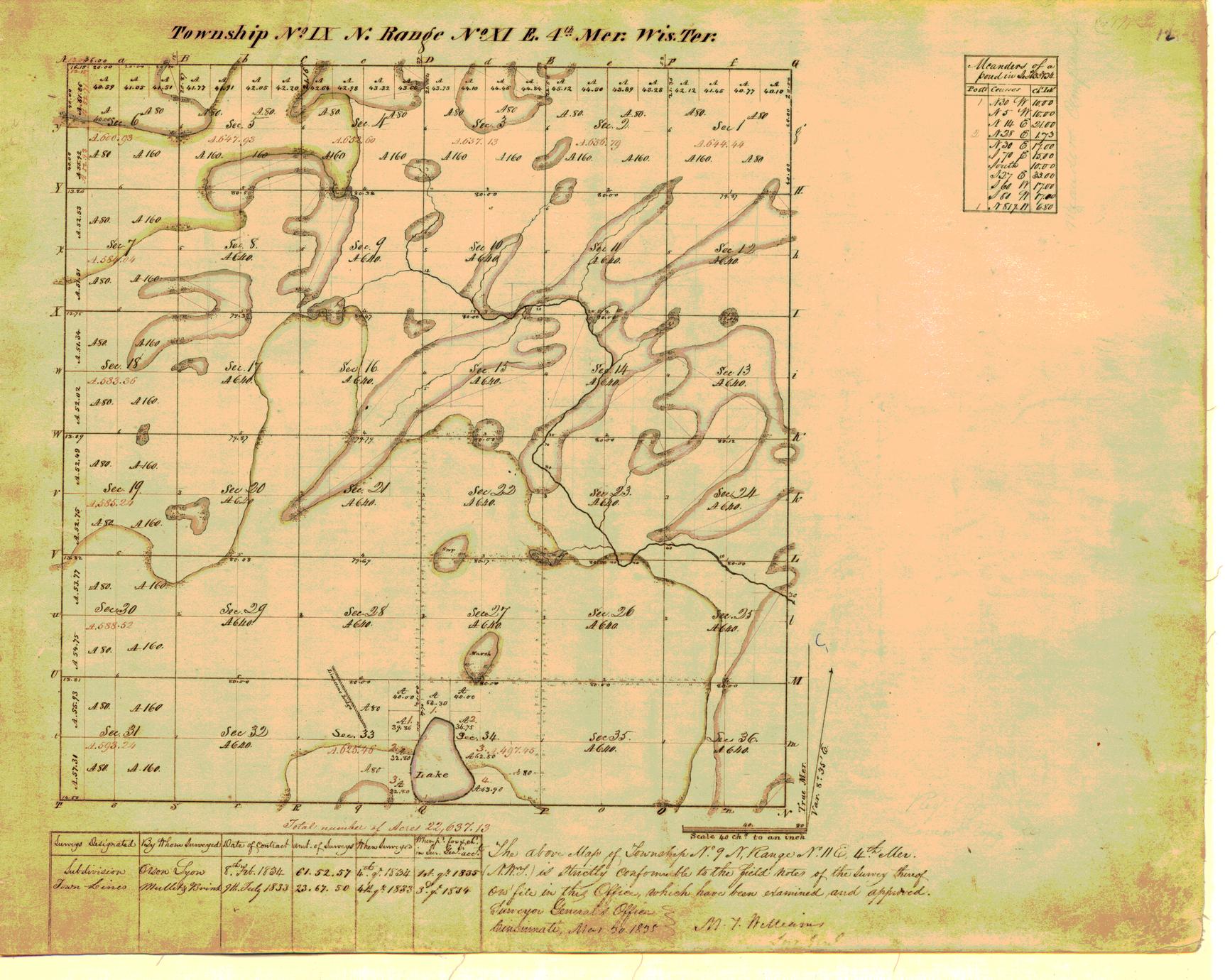 [Public Land Survey System map: Wisconsin Township 09 North, Range 11 East]