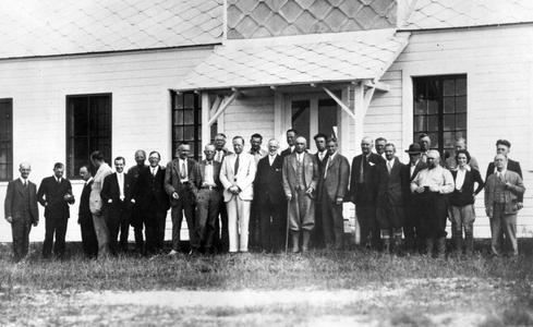 With group at the Matamek Conference on Biological Cycles, July 1931 (AL ninth from L)