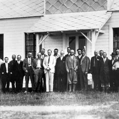 With group at the Matamek Conference on Biological Cycles, July 1931 (AL ninth from L)