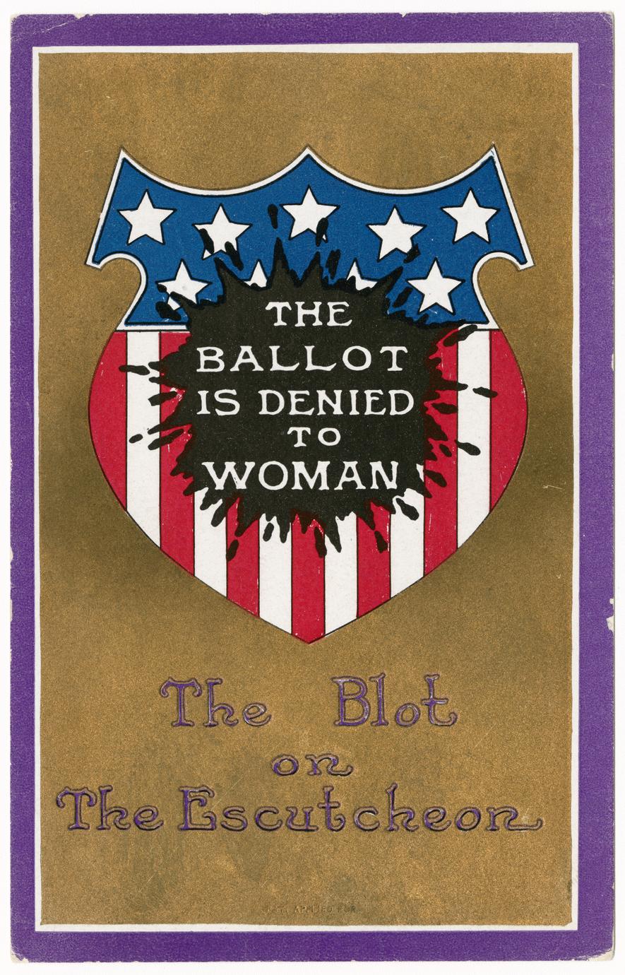 Blot on the escutcheon, suffrage postcard